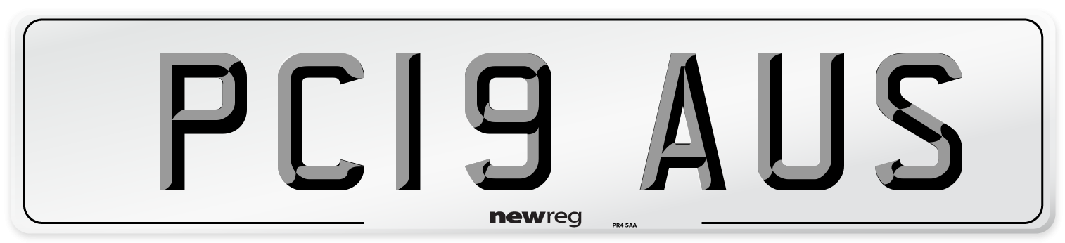 PC19 AUS Number Plate from New Reg